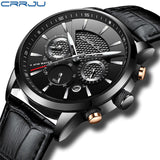 Man Watch New Fashion  Analog Quartz Wristwatches 30M Waterproof Chronograph Sport Date Leather Band
