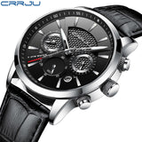 Man Watch New Fashion  Analog Quartz Wristwatches 30M Waterproof Chronograph Sport Date Leather Band