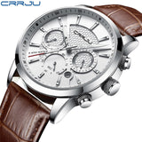 Man Watch New Fashion  Analog Quartz Wristwatches 30M Waterproof Chronograph Sport Date Leather Band