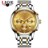 Woman Watch New   Luxury Brand LIGE Chronograph Sports  Waterproof Full Steel Quartz