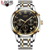 Woman Watch New   Luxury Brand LIGE Chronograph Sports  Waterproof Full Steel Quartz