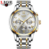 Woman Watch New   Luxury Brand LIGE Chronograph Sports  Waterproof Full Steel Quartz
