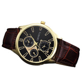 Man Watch Luxury Brand Watches Quartz  Fashion Leather belts