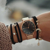 Woman Watch Fashion Big Brand Women Stainless Steel Strap Quartz Wris Luxury Simple Style Designed