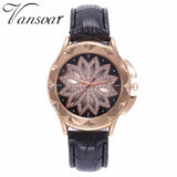 Woman Watch Best Selling Fashion Rose Gold Flower Rhinestone   Luxury Casual   Quartz Watch