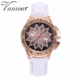 Woman Watch Best Selling Fashion Rose Gold Flower Rhinestone   Luxury Casual   Quartz Watch