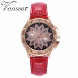 Woman Watch Best Selling Fashion Rose Gold Flower Rhinestone   Luxury Casual   Quartz Watch