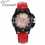 Woman Watch Best Selling Fashion Rose Gold Flower Rhinestone   Luxury Casual   Quartz Watch