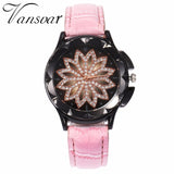 Woman Watch Best Selling Fashion Rose Gold Flower Rhinestone   Luxury Casual   Quartz Watch