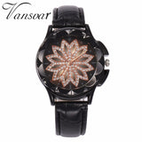 Woman Watch Best Selling Fashion Rose Gold Flower Rhinestone   Luxury Casual   Quartz Watch