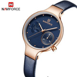 Woman Watch  Fashion Blue Quartz   Lady Leather Watchband High Quality Casual Waterproof Wristwatch