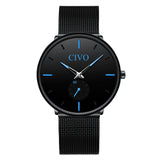 Man Watch Waterproof Slim Mesh Strap Minimalist Wrist  Quartz Sports