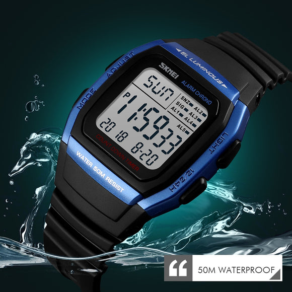 Man Watch Sports Digital   Waterproof Alarm Man Wrist Electronic