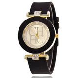 Woman Watch New simple leather Brand Geneva Casual Quartz  Women Crystal Silicone