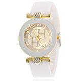Woman Watch New simple leather Brand Geneva Casual Quartz  Women Crystal Silicone