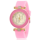 Woman Watch New simple leather Brand Geneva Casual Quartz  Women Crystal Silicone