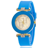 Woman Watch New simple leather Brand Geneva Casual Quartz  Women Crystal Silicone