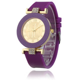 Woman Watch New simple leather Brand Geneva Casual Quartz  Women Crystal Silicone