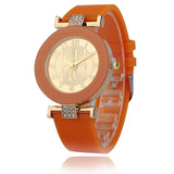 Woman Watch New simple leather Brand Geneva Casual Quartz  Women Crystal Silicone