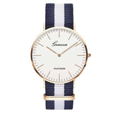 Man Watch Fashion Casual Quartz  Multicolor Nylon Cloth Watchband Wristwatch Simple Designer