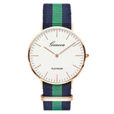 Man Watch Fashion Casual Quartz  Multicolor Nylon Cloth Watchband Wristwatch Simple Designer