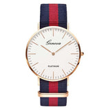 Man Watch Fashion Casual Quartz  Multicolor Nylon Cloth Watchband Wristwatch Simple Designer