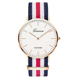 Man Watch Fashion Casual Quartz  Multicolor Nylon Cloth Watchband Wristwatch Simple Designer