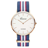 Man Watch Fashion Casual Quartz  Multicolor Nylon Cloth Watchband Wristwatch Simple Designer
