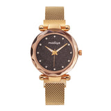 Woman Watch Luxury Diamond Rose Gold  Fashion Ladies Starry Sky Magnetic