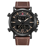 Man Watch 2019  New  Fashion Sport   Men Leather Waterproof Quartz   Date LED Analog