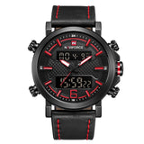 Man Watch 2019  New  Fashion Sport   Men Leather Waterproof Quartz   Date LED Analog