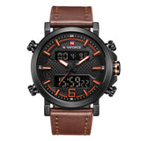 Man Watch 2019  New  Fashion Sport   Men Leather Waterproof Quartz   Date LED Analog