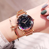 Woman Watch Fashion Elegant Magnet Buckle Vibrato Purple Ladies Wristwatch
