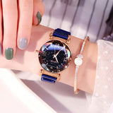 Woman Watch Fashion Elegant Magnet Buckle Vibrato Purple Ladies Wristwatch