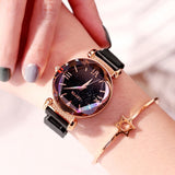 Woman Watch Fashion Elegant Magnet Buckle Vibrato Purple Ladies Wristwatch