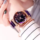 Woman Watch Fashion Elegant Magnet Buckle Vibrato Purple Ladies Wristwatch