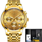 Man Watch  New  Luxury Brand   Chronograph Sports   Waterproof Full Steel Quartz