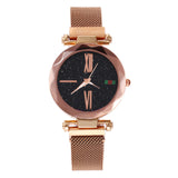 Woman Watch  Mesh Magnet Buckle Starry Sky