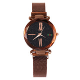 Woman Watch  Mesh Magnet Buckle Starry Sky