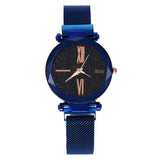 Woman Watch  Mesh Magnet Buckle Starry Sky
