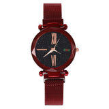 Woman Watch  Mesh Magnet Buckle Starry Sky