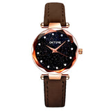 Woman Watch Fashion Best Sell Star Sky Dial Clock Luxury Rose Gold
