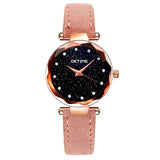 Woman Watch Fashion Best Sell Star Sky Dial Clock Luxury Rose Gold