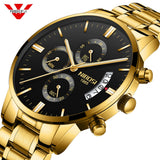 Man Watch Chronograph Sport   Top Brand Luxury Waterproof Full Steel Quartz Gold