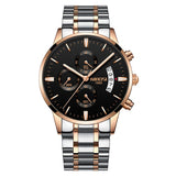 Man Watch Chronograph Sport   Top Brand Luxury Waterproof Full Steel Quartz Gold