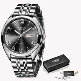 Man Watch 2019 New  Watches Top Brand Fashion Chronograph Male Stainless Steel Waterproof Business