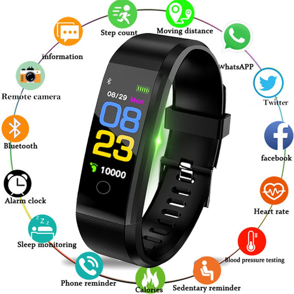 Man Watch Bluetooth Smart  Heart Rate Monitor Blood Pressure Fitness Bracelet Smartwatch Sport