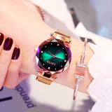 Woman Watch Luxury Rose Gold  Fashion Diamond Ladies Starry Sky Magnet