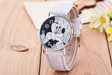 Woman Watch New  Mickey Mouse Pattern Fashion Quartz  Casual Cartoon Leather