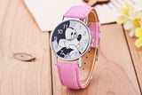 Woman Watch New  Mickey Mouse Pattern Fashion Quartz  Casual Cartoon Leather